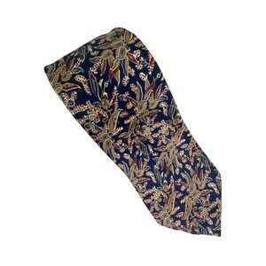 Jos. A Bank‎ Mens Tie Navy Blue Floral Italian Silk Executive Collection 58x4
